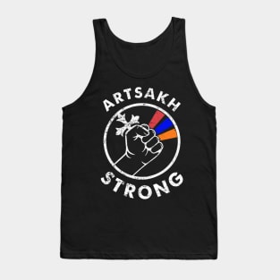 Distressed Artsakh Strong Artsakh is Armenia - Armenian Flag Tank Top